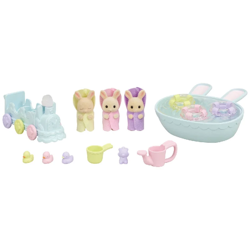 Soft Fabrics Calico Critters Triplets Baby Bathtime Set