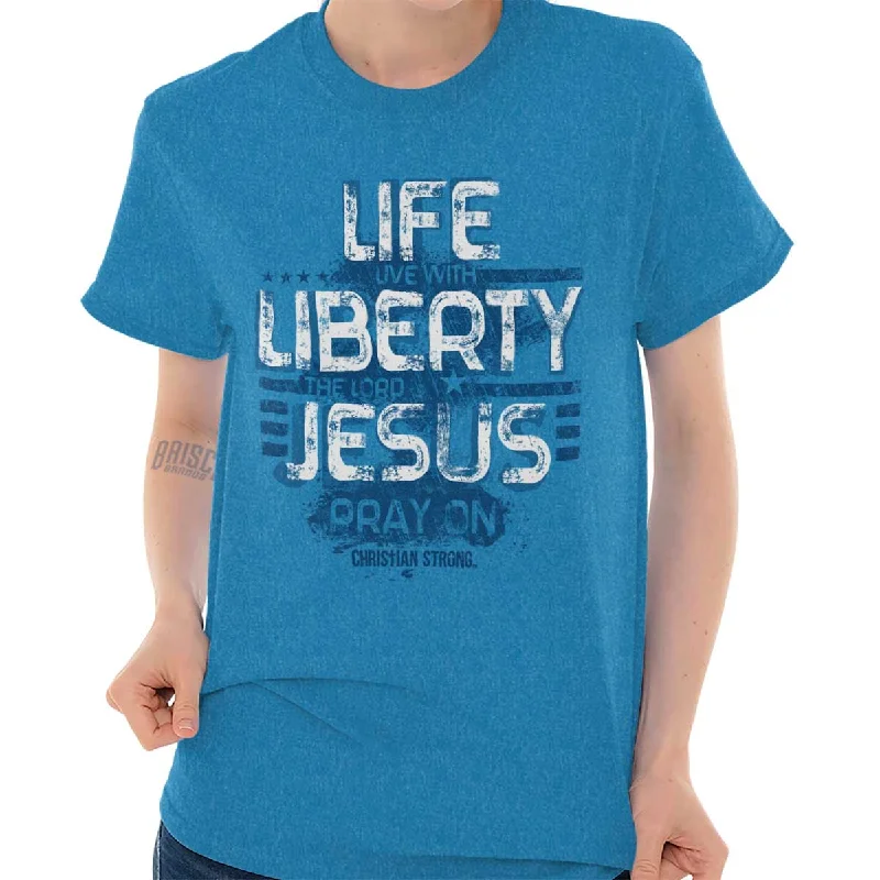 Hooded design Live Liberty T Shirt