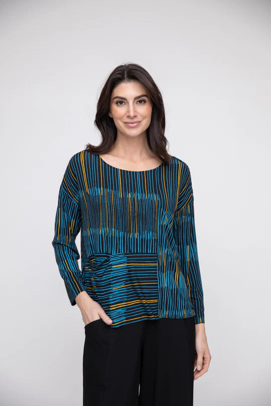 Fresh Comfort Liv, 145391 Mixed Pullover, Ocean