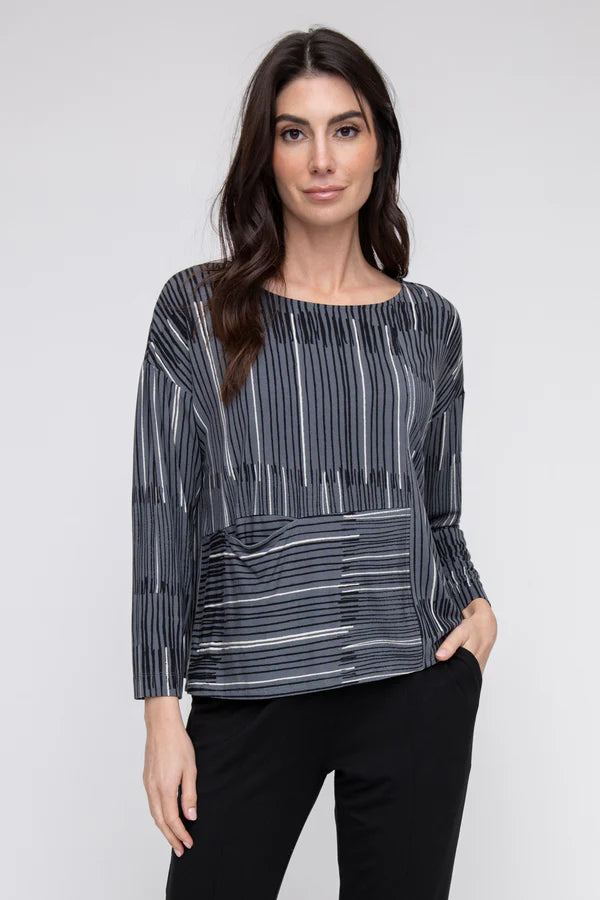 Effortless Comfort Liv, 145391 Mixed Pullover, Charcoal
