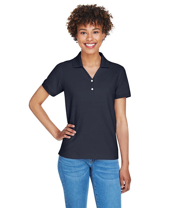 Simple Matching D100W - Devon & Jones Ladies Pima Piqué Y-Collar Polo Shirt | Navy