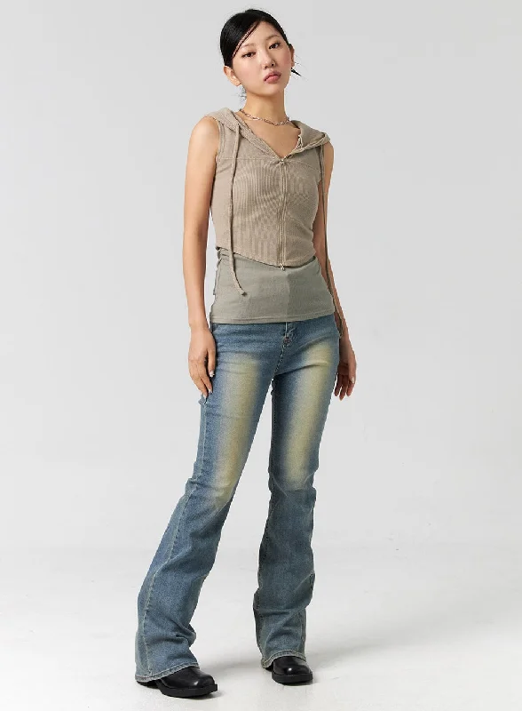 Minimalism Mid-Rise Bootcut Jeans CG301