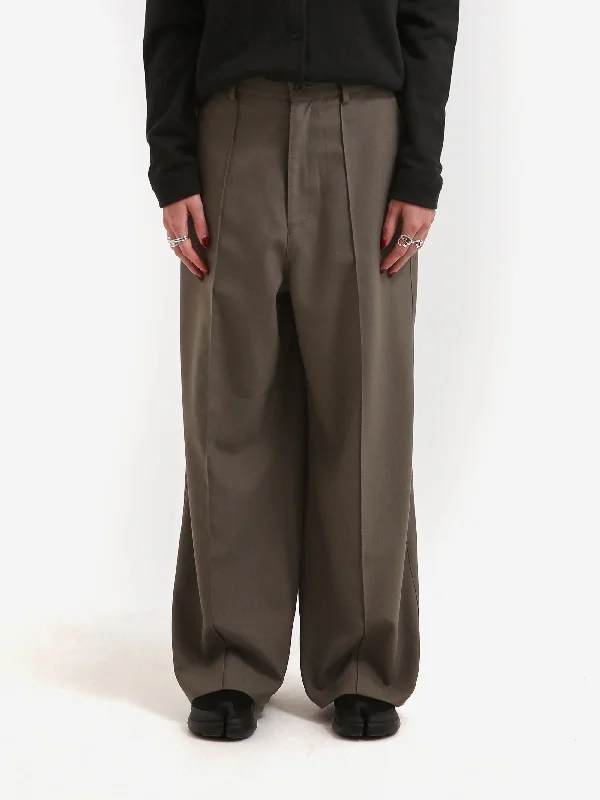Personal Design Snow Peak Hybrid Wool Wide Pants - Olive